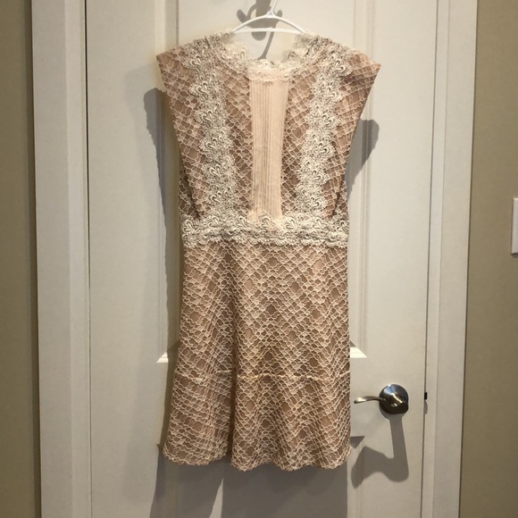 ✨SOLD✨ SANDRO Nude Peaches Lace Mini Dress - Picture 5 of 10